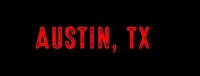 the word austin, texas on a black background