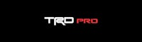 the logo for trd pro on a black background