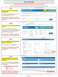 a page showing how to fill out the application form