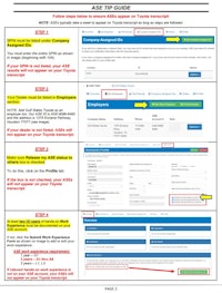 a page showing how to fill out the application form