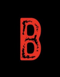 the letter b on a black background