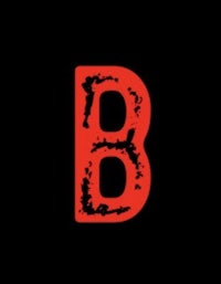 the letter b on a black background