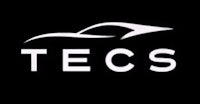 the tecs logo on a black background