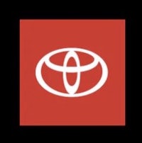 a toyota logo on a red background