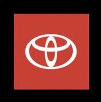 a toyota logo on a red background