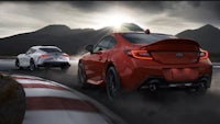 the 2020 toyota 86 is driving on a track