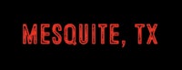 mesquite, texas logo on a black background