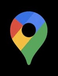 a google map pointer on a black background