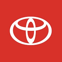 a toyota logo on a red background
