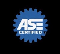 the ase certified logo on a black background