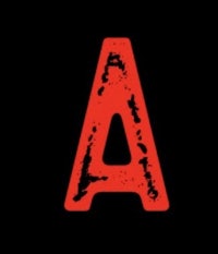 the letter a on a black background